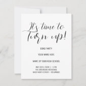 Stijlvolle Black & White Calligraphy Afstudeerder  RSVP Kaartje (Voorkant)