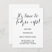 Stijlvolle Black & White Calligraphy Afstudeerder  RSVP Kaartje (Voorkant / Achterkant)