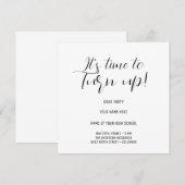 Stijlvolle Black & White Calligraphy Afstudeerder  Save The Date (Voorkant / Achterkant)