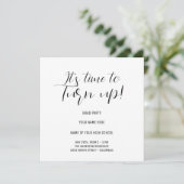 Stijlvolle Black & White Calligraphy Afstudeerder  Save The Date (Staand voorkant)