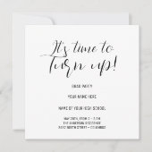 Stijlvolle Black & White Calligraphy Afstudeerder  Save The Date (Voorkant)