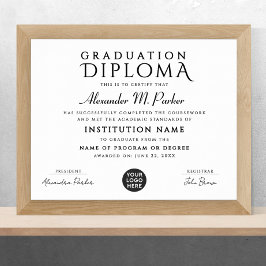 Stijlvolle Black White Class Appreciation Logo Awa Poster