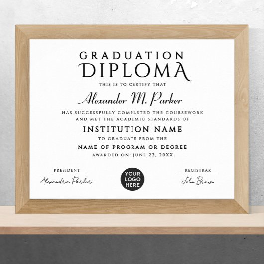 Stijlvolle Black White Class Appreciation Logo Awa Poster