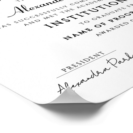 Stijlvolle Black White Class Appreciation Logo Awa Poster (Hoek)