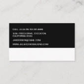 Stijlvolle Black & White Dog Walker Visitekaartje (Achterkant)