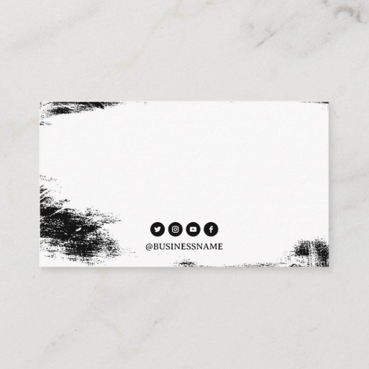 Stijlvolle Black & White Dragon Tattoo Shop Visitekaartje (Achterkant)