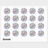 Stijlvolle bladeren ronde sticker (Vel)