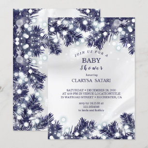 Stijlvolle blauw bloem lichtpatroon Baby shower Kaart