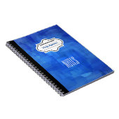 Stijlvolle blauw gepatenteerde gepersonaliseerde c notitieboek (Rechterzijde)