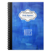 Stijlvolle blauw gepatenteerde gepersonaliseerde c notitieboek (Voorkant)