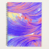 Stijlvolle blauw roze Abstract Veren Planner (Voorkant)