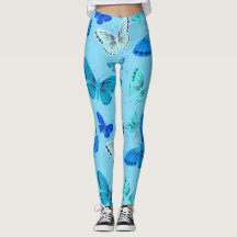Stijlvolle blauw vlinderprint leggings - Comfortab