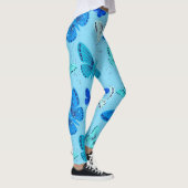 Stijlvolle blauw vlinderprint leggings - Comfortab (Rechts)