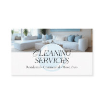 Stijlvolle blauw wit moderne schoonmaakdiensten