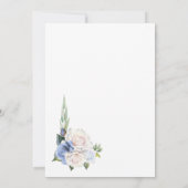 Stijlvolle Blauw Wit Rose Bloemen bruiloft Kaart (Achterkant)