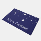 Stijlvolle blauw-witte kerstvakantie deurmat (Schuin)