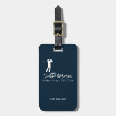 Stijlvolle blauwe bagagelabel voor golfers (Voorkant verticaal)