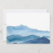 Stijlvolle blauwe bergen Waterverf sparen de datum Save The Date (Achterkant)