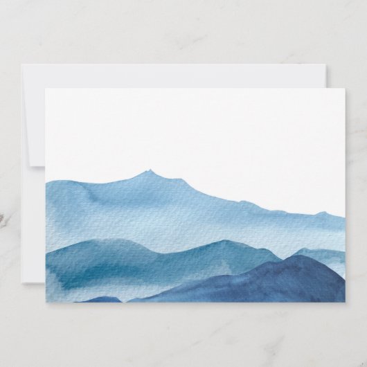 Stijlvolle blauwe bergen Waterverf sparen de datum Save The Date (Achterkant)