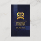 Stijlvolle, blauwe cheques Gold Truck Visitekaartje (Achterkant)