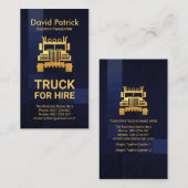 Stijlvolle, blauwe cheques Gold Truck Visitekaartje (Voorkant / Achterkant)