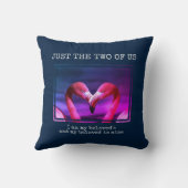 Stijlvolle Blauwe Christelijke Flamingo Koppels Kussen (Achterkant)