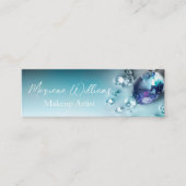 stijlvolle blauwe diamanten make - up artiest qr c mini visitekaartje (Voorkant)