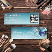 stijlvolle blauwe diamanten make - up artiest qr c mini visitekaartje