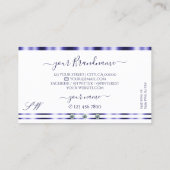 Stijlvolle blauwe en witte Initialen van juwelen Visitekaartje (Achterkant)