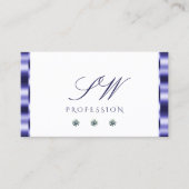 Stijlvolle blauwe en witte Initialen van juwelen Visitekaartje (Voorkant)