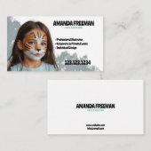 Stijlvolle Blauwe en Witte Kunstenaar Gezicht Schi Visitekaartje (Voorkant / Achterkant)