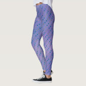 Stijlvolle blauwe en zilverpoka stippen op de lave leggings (Links)