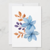 Stijlvolle blauwe flora groen elke leeftijd verjaa kaart (Achterkant)