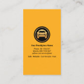 Stijlvolle, blauwe gele taxi visitekaartje (Achterkant)