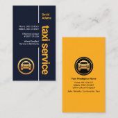 Stijlvolle, blauwe gele taxi visitekaartje (Voorkant / Achterkant)