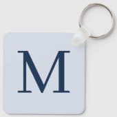 Stijlvolle blauwe gepersonaliseerde monografie sleutelhanger (Achterkant)