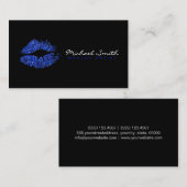Stijlvolle blauwe glazen lippen voor artistieke do visitekaartje (Voorkant / Achterkant)