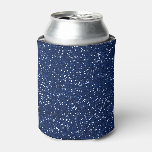 Stijlvolle blauwe glitter blikjeskoeler (Blikje Voorkant)