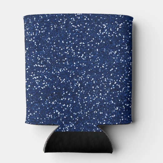 Stijlvolle blauwe glitter blikjeskoeler (Achterkant)