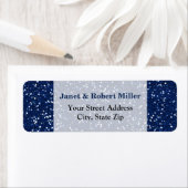 Stijlvolle blauwe glitter etiket (Insitu)