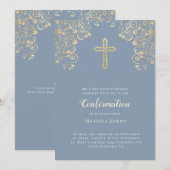 Stijlvolle, blauwe goudbijbelbevestiging kaart (Voorkant / Achterkant)