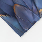 Stijlvolle blauwe gouden veren fleece deken (Hoek)