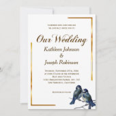 Stijlvolle blauwe grijze vogels op een vertakkings kaart (Voorkant)