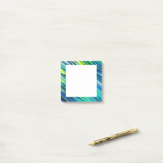 Stijlvolle blauwe groene geel Post-it notities Post-it® Notes (Op bureau)