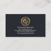 Stijlvolle blauwe grunge zilveren gouden golf elek visitekaartje (Achterkant)