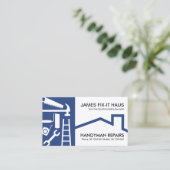 Stijlvolle blauwe handyman Tools Layer Builder Visitekaartje (Staand voorkant)