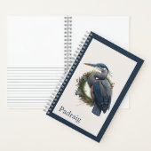  stijlvolle blauwe haron met rand notitieboek (Binnen)