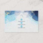 Stijlvolle blauwe kaart voor massage visitekaartje (Achterkant)