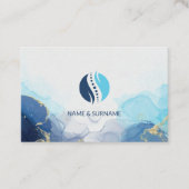 Stijlvolle blauwe kaart voor massage visitekaartje (Voorkant)