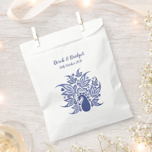 Stijlvolle Blauwe Kunstafdrukken Bedankzakje (Geknipt)